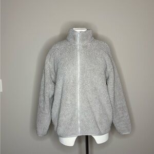 PINK Victoria's Secret Soft Gray Sherpa Jacket